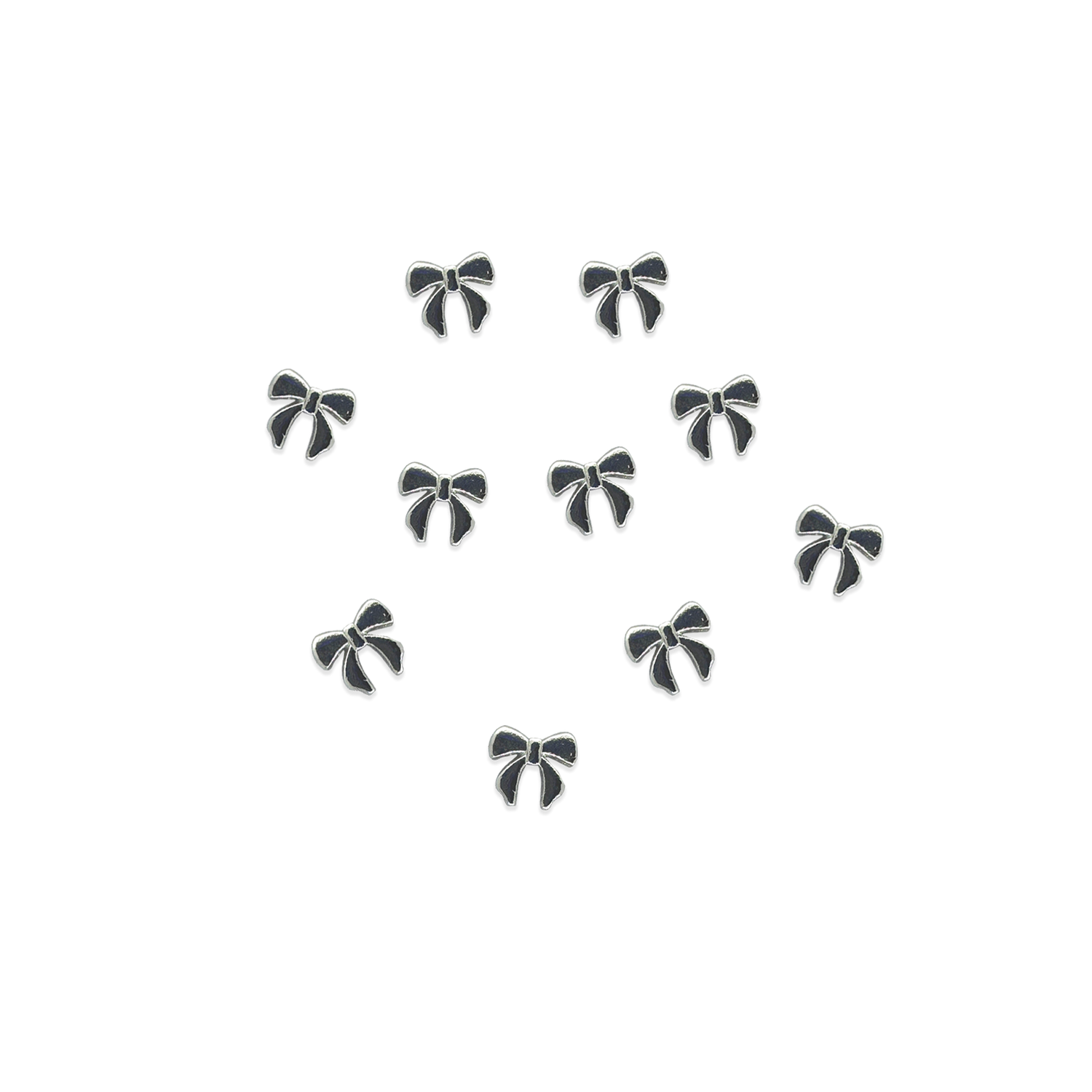 silver gift bow charm