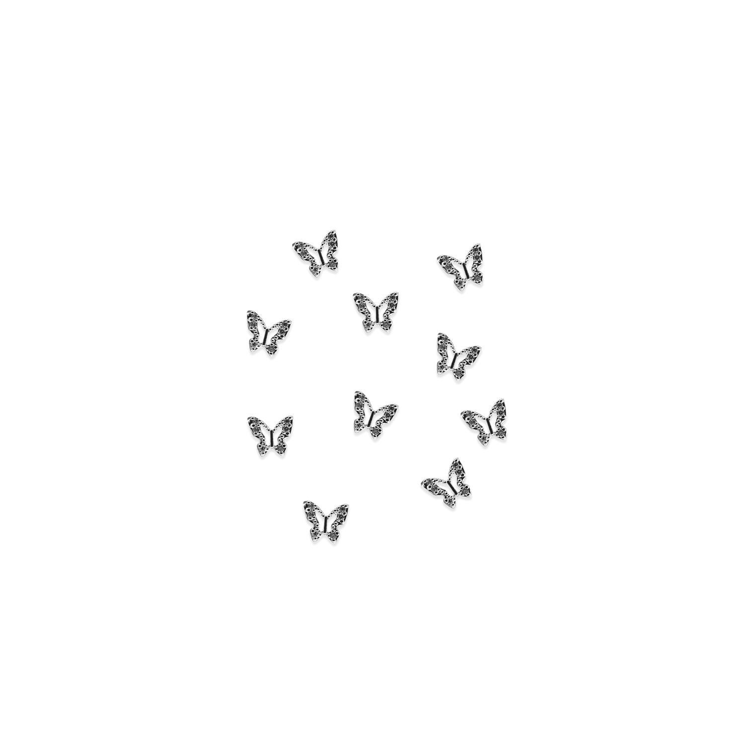 silver textured butterfly charm