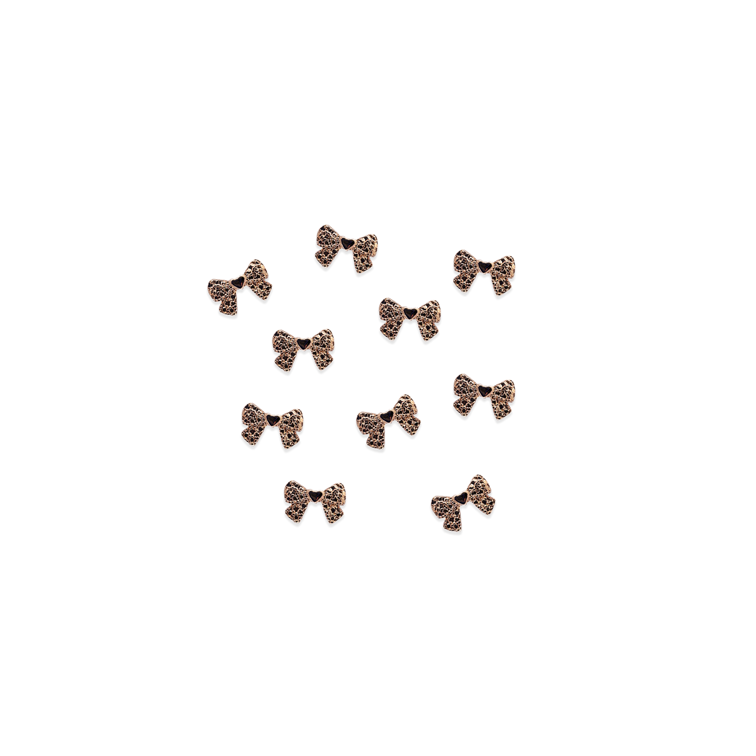 rose gold heart bow charm