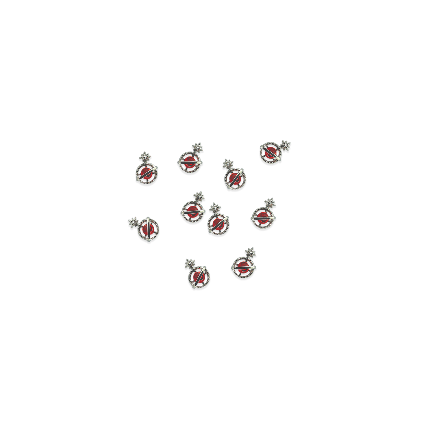 ruby silver planet charm