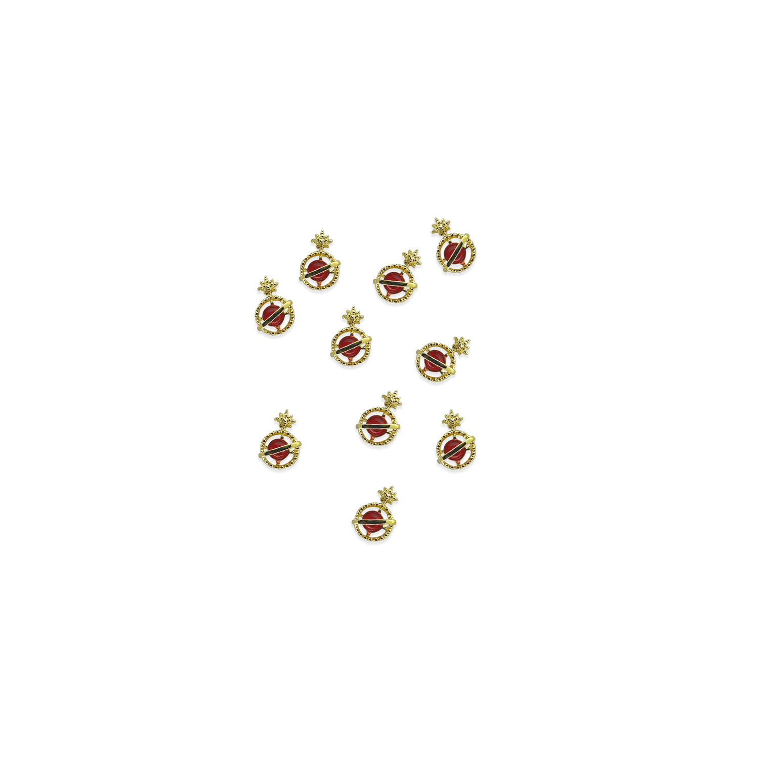 ruby gold planet charm