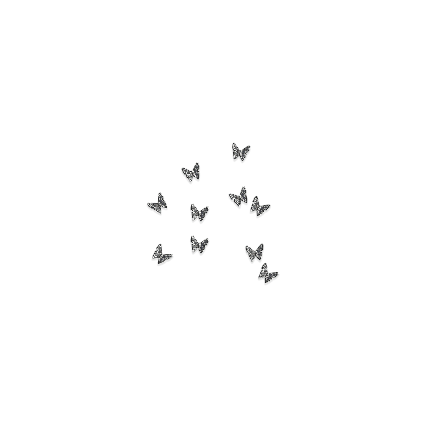 mini silver textured butterfly charm