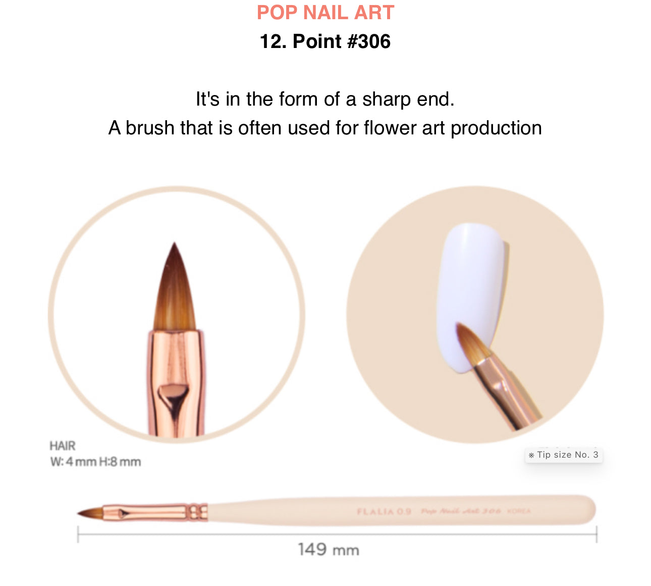 Flalia Pointed Nail Art Brush